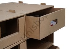 Modüler Çekmeceli Raf Kutusu İç+Dış Kapalı 49,5×39,5×17,5 cm - 4 Adet