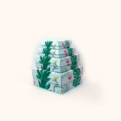 20x16x6 cm Renkli Çiçekli Hediye Kutusu