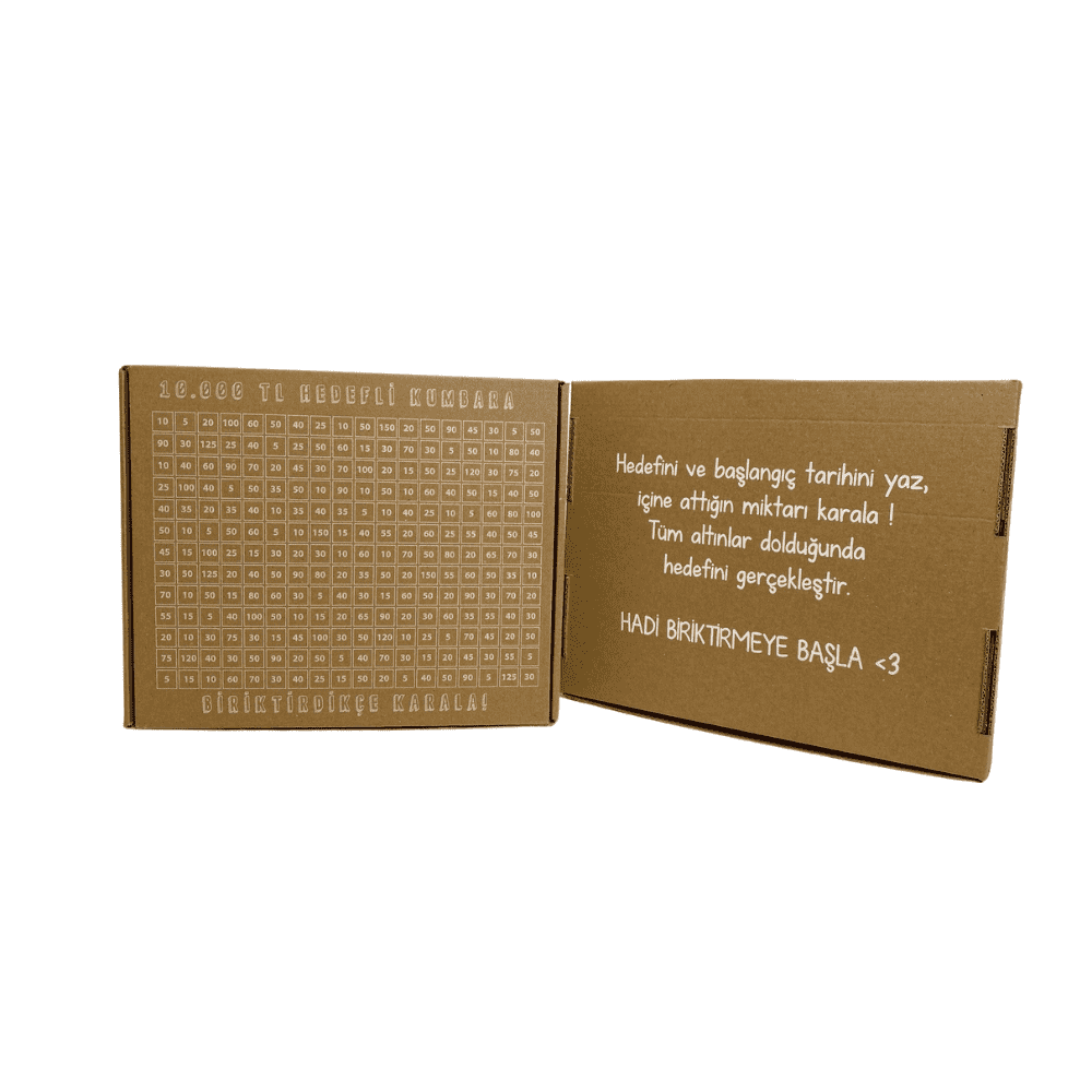 27,5x27,5 7,5 cm 10 Bin TL Hedefli Kumbara