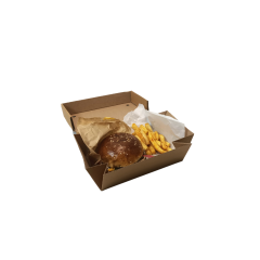 21x12x8 cm Esmer Tepsi Tipi Sandviç Hot Dog Kutusu