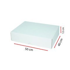 Büyük E-Ticaret ve Kargo Kutuları (50 – 59 cm) Beyaz - 50x40x12 cm - 8 Desi - 100 Adet