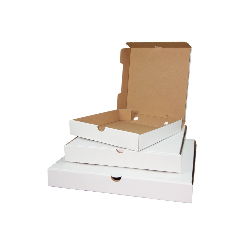 Baskısız Pizza Kutuları Beyaz - 33x33x4 cm - 2 Desi - 100 Adet