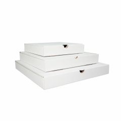 Baskısız Pizza Kutuları Beyaz - 33x33x4 cm - 2 Desi - 100 Adet