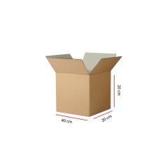 Orta Boy Çift Oluklu Taşınma Kolileri (40 – 49 cm) Esmer - 40x20x20 cm - 6 Desi - 50 Adet