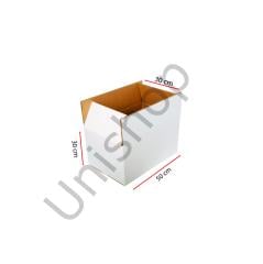 Büyük Boy Çift Oluklu Taşınma Kolileri (50 – 59 cm) Beyaz - 50x30x30 cm - 15 Desi - 100 Adet